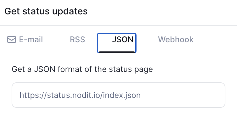 Subscribe JSON