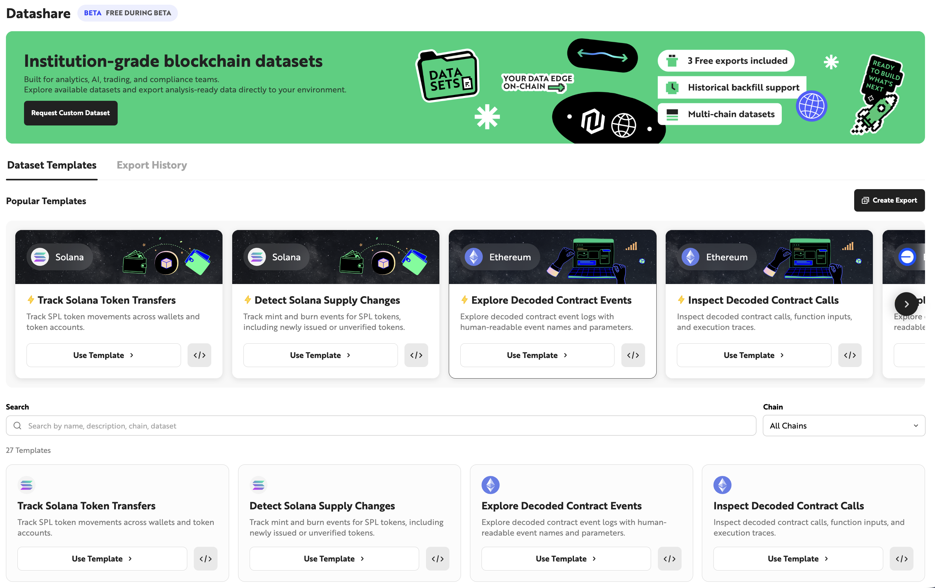 Nodit Datashare Dashboard