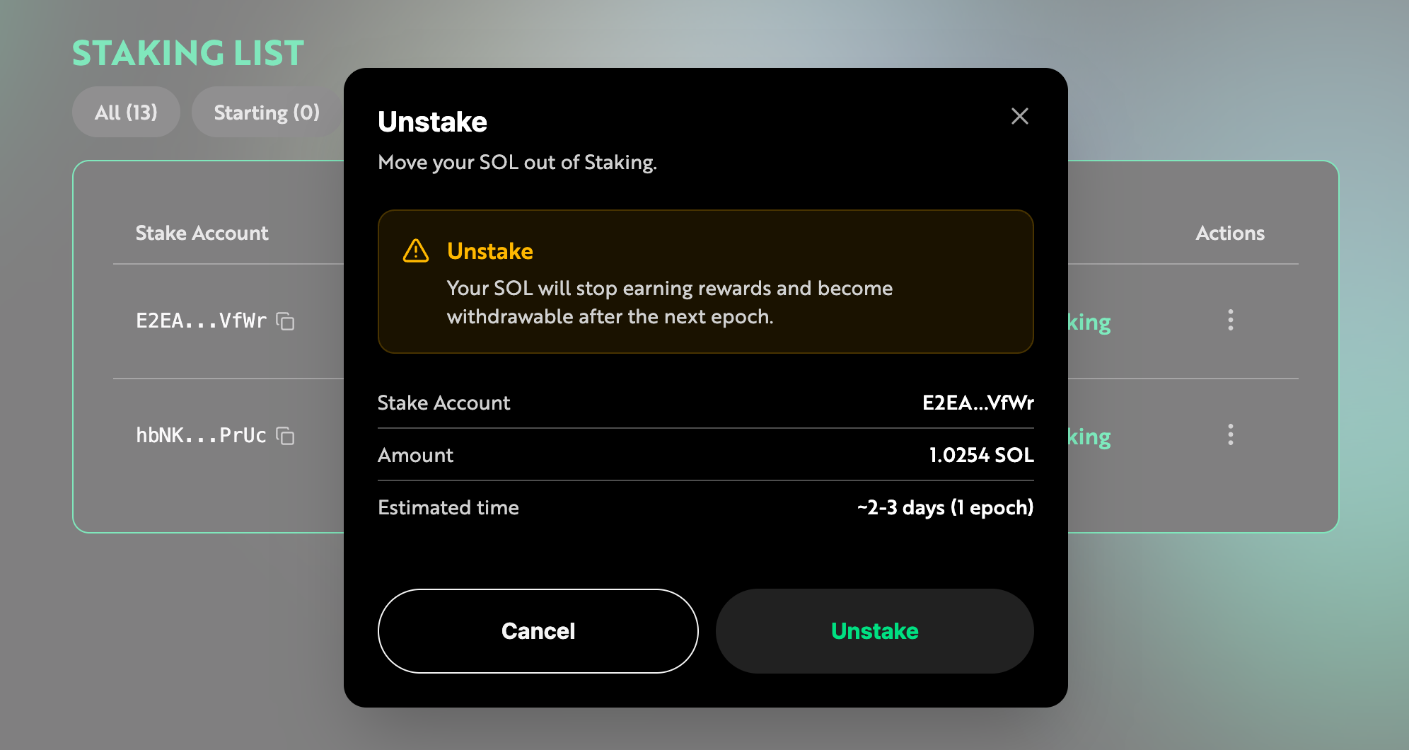 Nodit Solana Unstaking Modal1